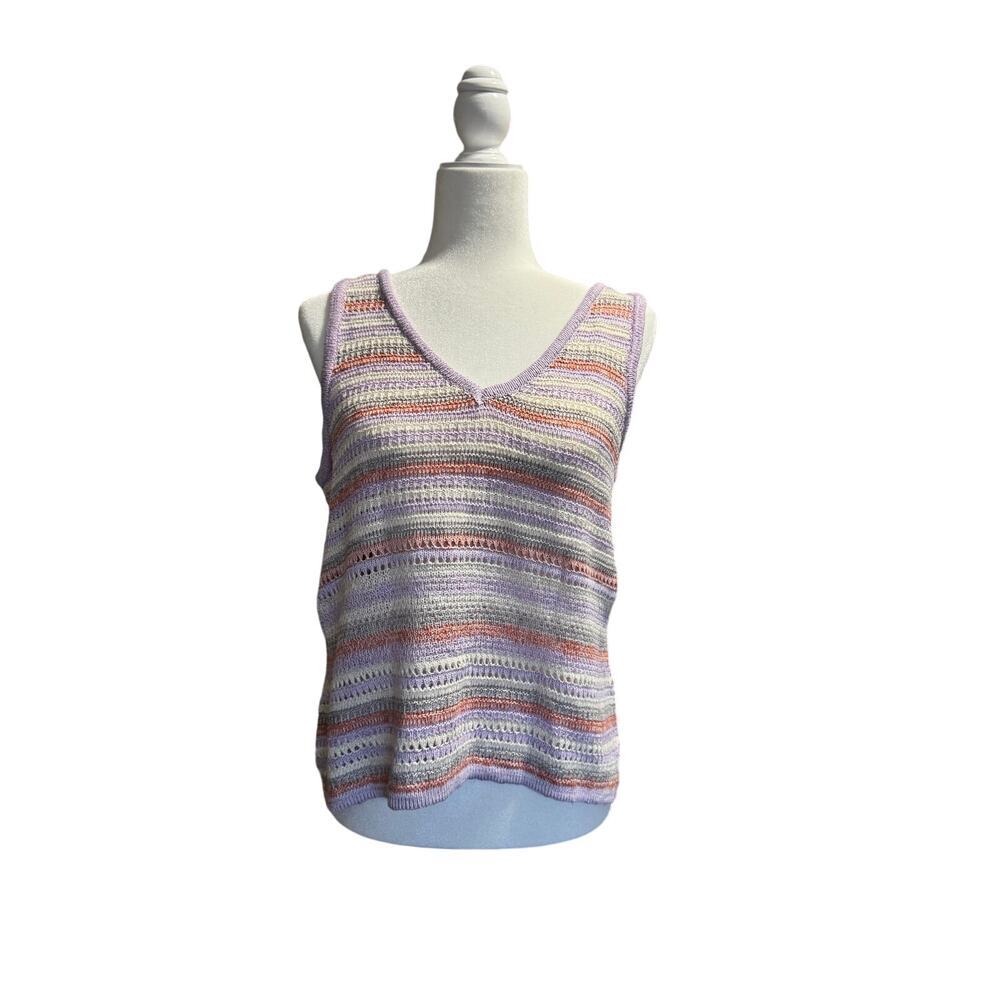 CLOUD CHASER Crochet V-Neck Tank Top in Sz Large